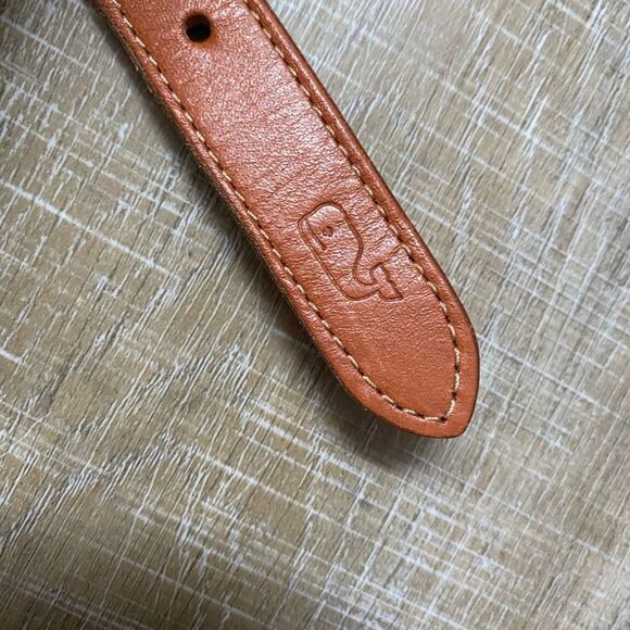 Vineyard Vines Patchwork Silk Leather Buckle Belt Women’s XS Preppy Coastal - Picture 10 of 12